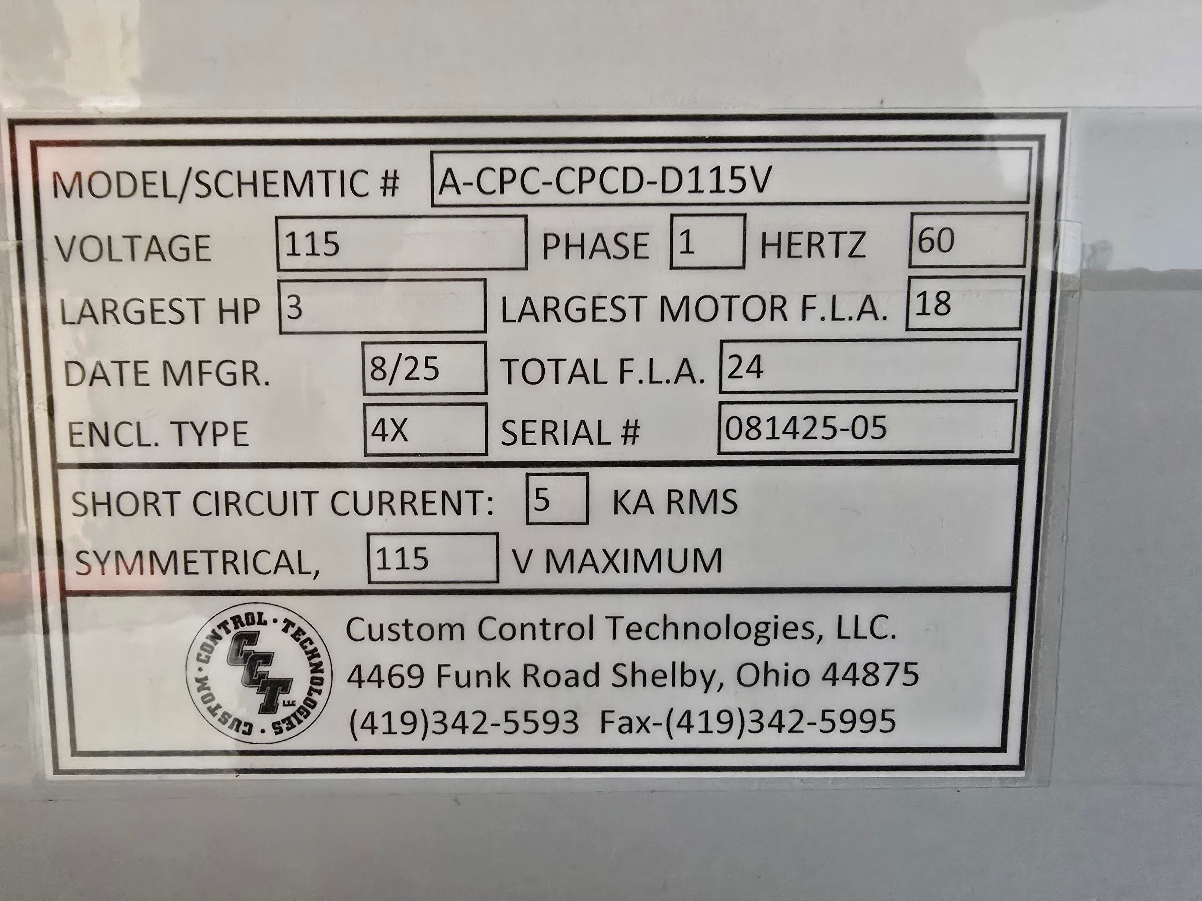 CPCD-D115V (115v, 1Ø, 18FLA UP TO 3HP)