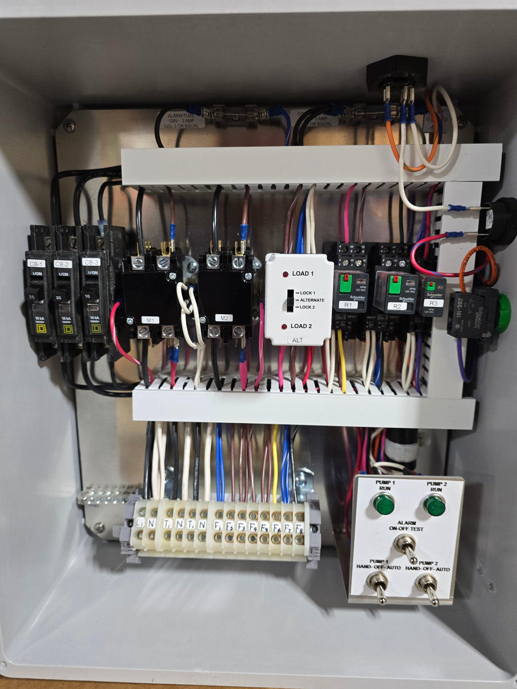 3HP Duplex 115v 1ph Lift Station Control Panel < 18FLA
