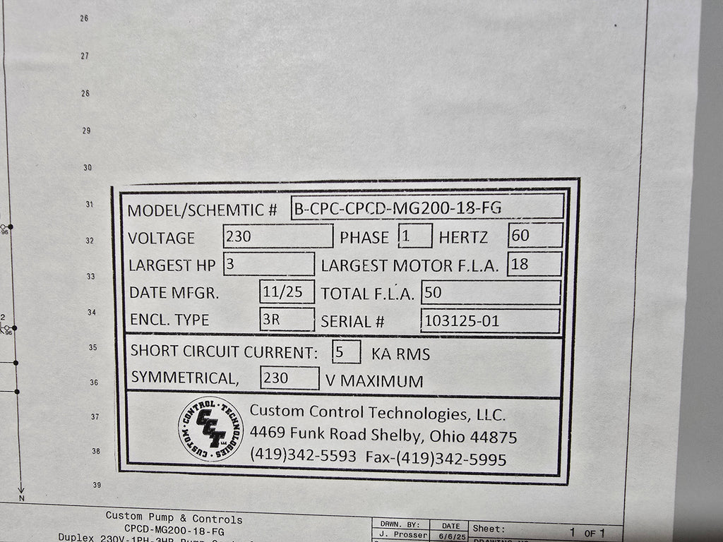 3HP Duplex 230v 1ph DEP Lift Station Control Panel < 18FLA