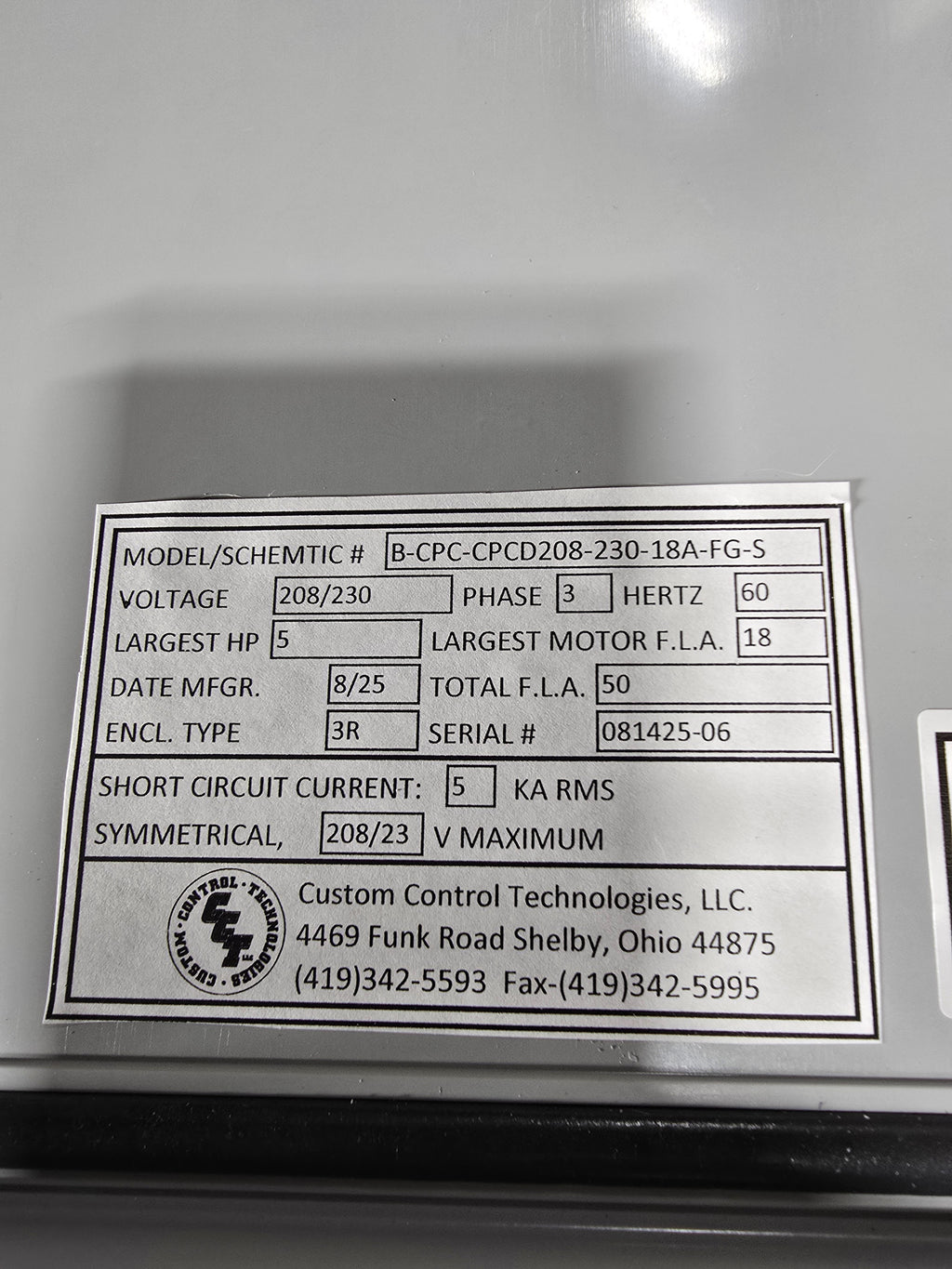 5HP Duplex 208/230v 3ph DEP Lift Station Control Panel 12-18FLA