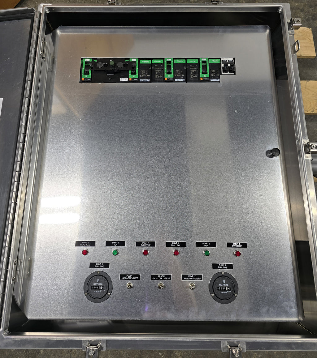 50HP Duplex 460v 3ph DEP Lift Station Control Panel 48-65FLA w/ Aluminum Enclosure