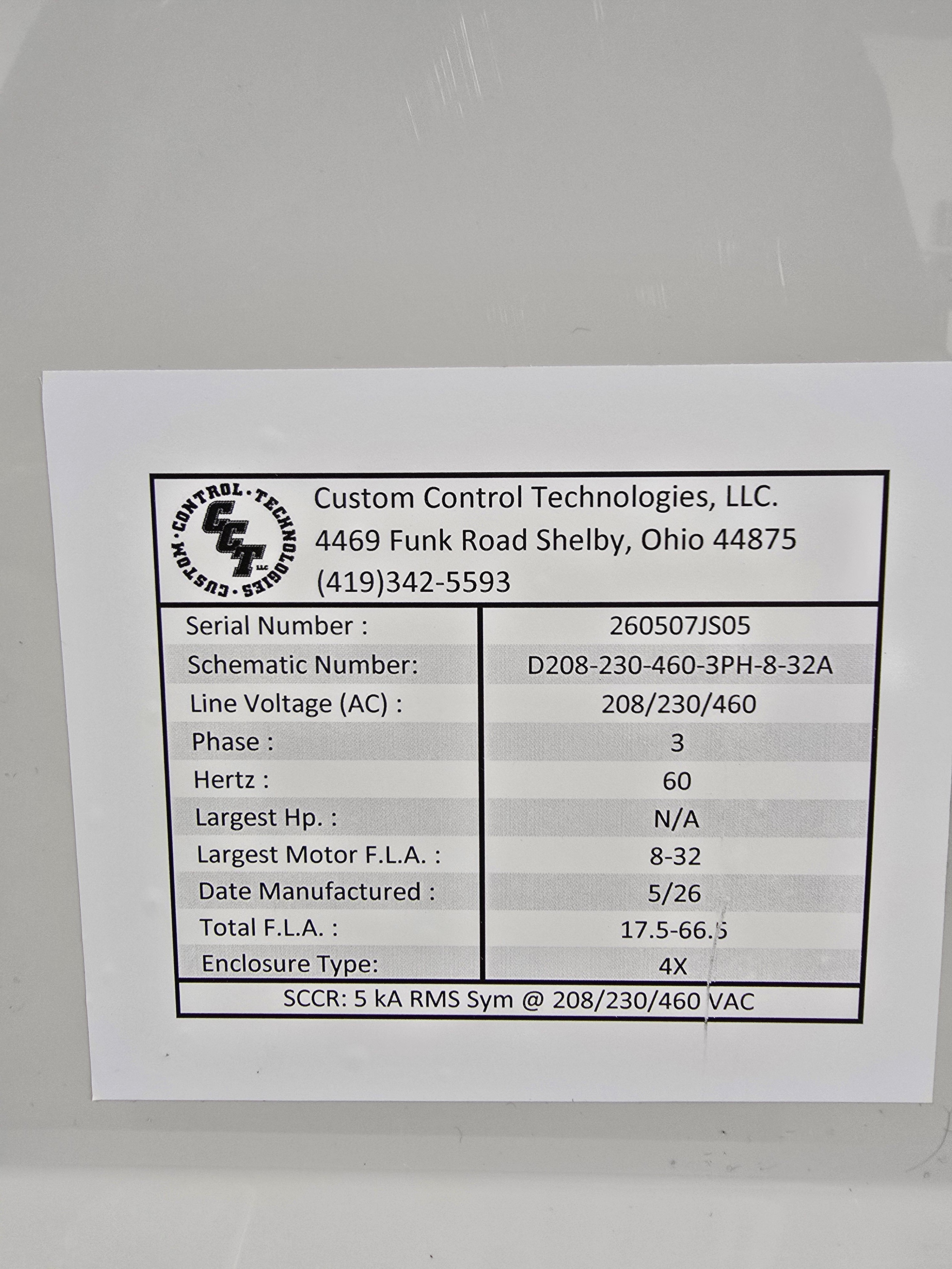 5HP Duplex 208/230/460v 3ph Lift Station Control Panel 8-32FLA