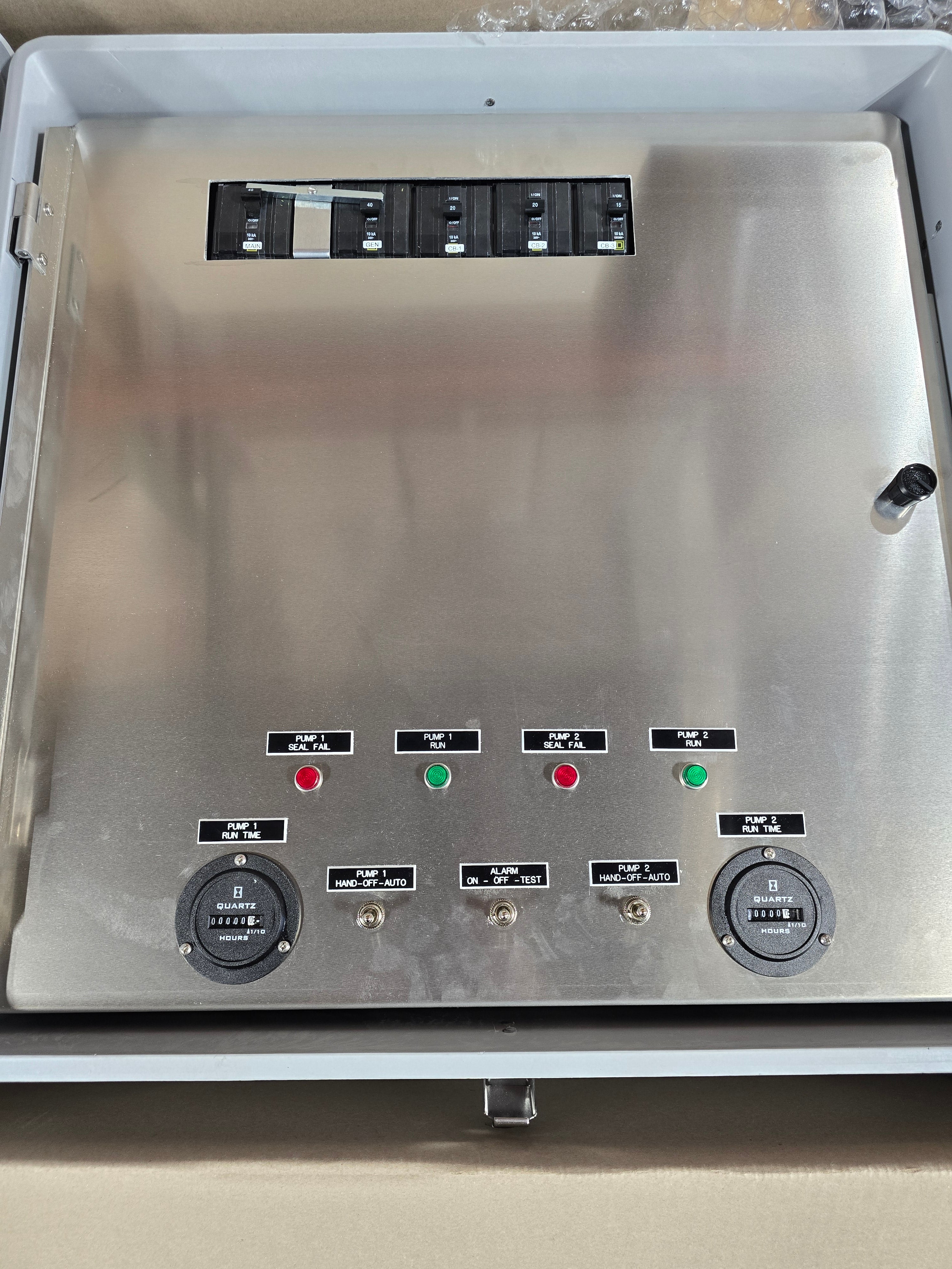 Duplex 208/230v 3ph Lift Station Control Panel 9-13 FLA up to 5HP