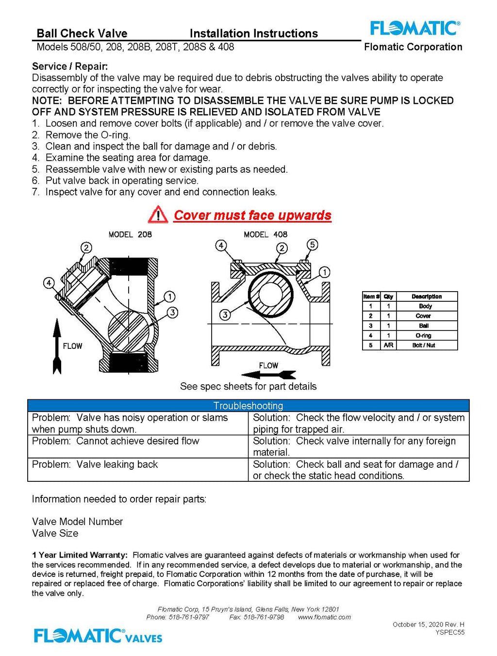 Flomatic 2" PVC Ball Valve - FNPT Threaded End