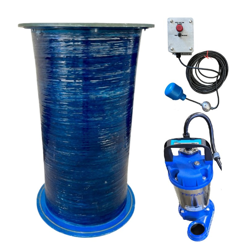 2' x 4', 5', or 6' - Teral 2hp 230v 1ph Simplex Submersible Sewage Pump