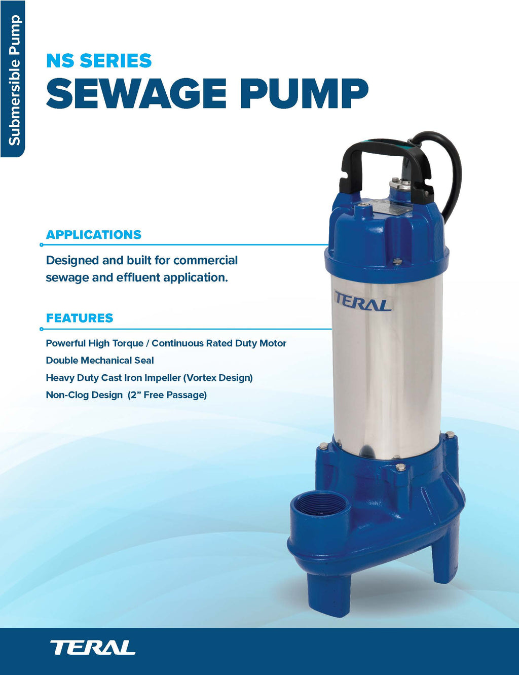 Teral - 2hp 230v 1ph Sewage Pump 50NS-61.5S