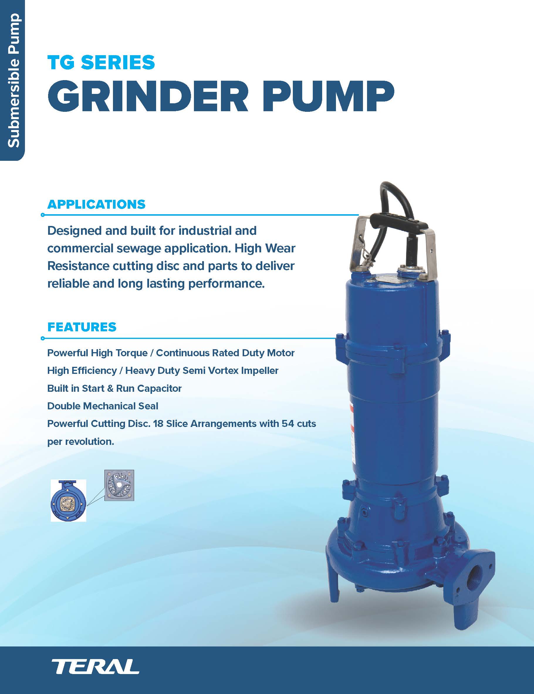 Teral - 2hp 230v 1ph Grinder Pump 32TG-61.5S